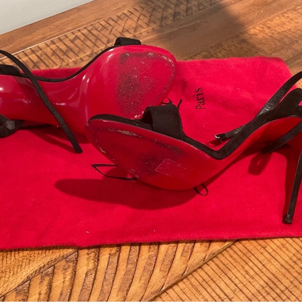 Christian Louboutin Black Suede Heels - Picture 6 of 9